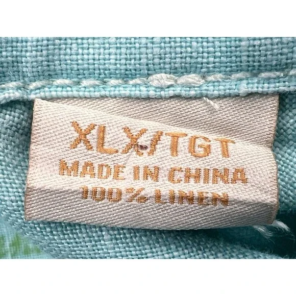 Tommy Bahama RELAX Button Up Shirt Men XL Linen Long Sleeve Blue Beach Nautical - Picture 12 of 12